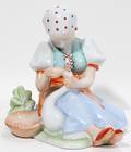 031389 ZSOLNAY HUNGARIAN PORCELAIN GIRL WITH DUCK