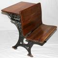 030290  CHILDS WOOD SCHOOL DESK  FOLD DOWN BENCH