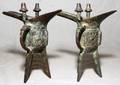022345 CHINESE BRONZE RITUAL WINE VESSELS PAIR