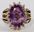 713CT AMETHYST LADYS GOLD RING SIZE 85875