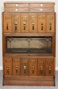 AMERICAN OAK THREESTACK FILEBOOKCASE