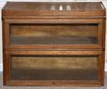 AMERICAN OAK TWOSECTION BOOKCASE EARLY 20TH C