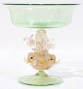 061354 VENETIAN GLASS COMPOTE 19TH C H 6 DIA 6