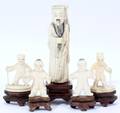 060296 CHINESE CARVED IVORY FIGURES FIVE