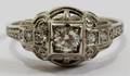 052319 EDWARDIAN 18 KT WHITE GOLD  DIAMOND RING