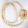 051351 CHINESE IVORY BEAD NECKLACE  ELEPHANT PENDANT