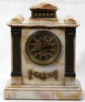 051347 FRENCH ONYX MANTEL CLOCK JAPY FRERES C 1900