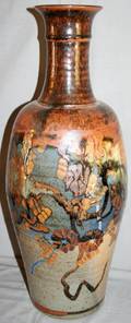 050252 KEMP SIGNED GLAZED POTTERY VASE 20TH C H 23