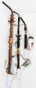 050248 GERMAN PORCELAIN SMOKING PIPES THREE
