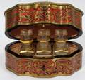 042320 BOULLE CARTOUCHE SHAPE PERFUME BOX W3 BOTTLES