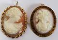 032320 14 KT YELLOW GOLD  CARVED CAMEO BROOCHPENDANT