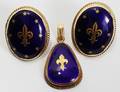 032314 14 KT YGOLD EARRINGS  PENDANT WITH ENAMEL