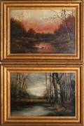 032301 ANTIQUE OILS ON CANVASES TWO 10 X 15
