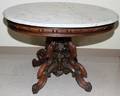 031427 VICTORIAN WALNUT TABLE WITH MARBLE TOP