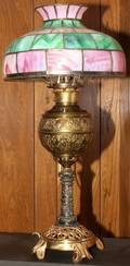031418 VICTORIAN METAL TABLE LAMP H 28 DIA 14