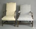 Two Federal style mahogany lolling chairs