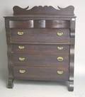 Empire mahogany veneer chest of drawers