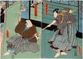 KUNISADA UTAGAWA WOODBLOCK PRINTS TWO WARRIORS 2