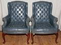 HIGH POINT JAMESTOWN LEATHER ARM CHAIRS PAIR