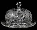 CUT GLASS CHEESE DOME W UNDERPLATE