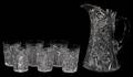 AMERICAN CUT GLASS PITCHER  TUMBLERS