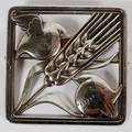 GEORG JENSEN STERLING BROOCH SQUARE