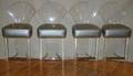 061401 ART DECO STYLE LUCITE  LEATHER BAR CHAIRS 4