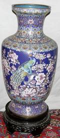 052348 CHINESE CLOISONN URN DEPICTING BIRDS FLOWERS