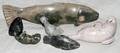 051406 INUIT CARVED STONE ANIMALS SIX H 2  3 12