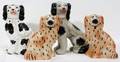 050328 STAFFORDSHIRE POTTERY DOGS 4 PCS H 8 9