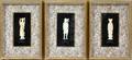050326 IVORY FIGURES MOUNTED IN SHADOW BOX FRAMES