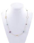 Ladies Delicate 14k Yellow Gold MultiGem Necklace
