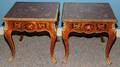 042351 MAHOGANY FRUITWOOD INLAY END TABLES