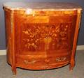 042345 MAHOGANY FRUITWOOD  MARBLE TOP COMMODE