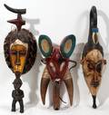 040321 AFRICAN CARVED WOOD MASKS THREE 25
