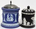 040307 WEDGWOOD JASPERWARE PRESERVE JARS TWO 4  5