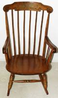 032342 ANTIQUE STYLE STENCILED MAHOGANY ROCKING CHAIR