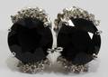 032331 912CT BLACK SAPPHIRE  40CT DIAMOND EARRINGS