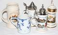 022436 AMERICAN GERMAN  ITALIAN MUGS  STEINS 5 PCS