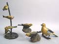 Group of 4 carved bird figures late 19th c