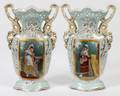 CONTINENTAL PORCELAIN VASES 19THC PAIR