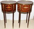 052390 FRENCH STYLE PAINTED MAHOGANY COMMODES PAIR