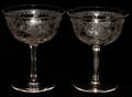 050348 ETCHED CRYSTAL WINE GLASSES C1930 11 PCS
