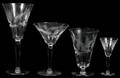 050338 ETCHED GLASS STEMWARE 47 PIECES H 4  8