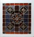 032366 STAINED GLASS LEADED WINDOW C 1900 28 X 23
