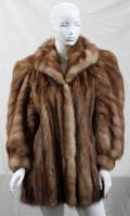 031488 STONE MARTIN THREEQUARTER FUR COAT