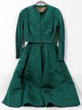 030426 HUNTER GREEN EVENING GOWN WITH MATCHING JACKET
