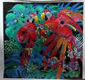 022444 JIANG TIEFENG SERIGRAPH 35 X 36 BIRDS OF