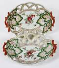 PORCELAIN MOTTAHEDEH DESIGN OPEN BASKETS PAIR
