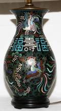 CHINESE CLOISONN URN MOUNTED AS A LAMP
